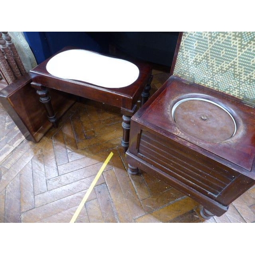 111 - Victorian mahogany bidet & commode box stool (2)