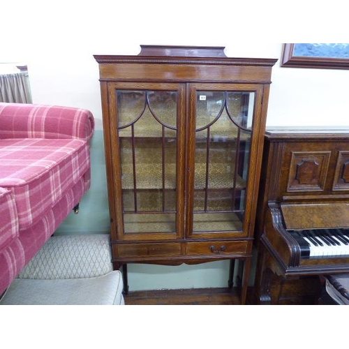 117 - Edwardian inlaid mahogany display cabinet