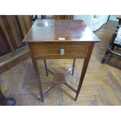 122 - Edwardian inlaid mahogany lamp table