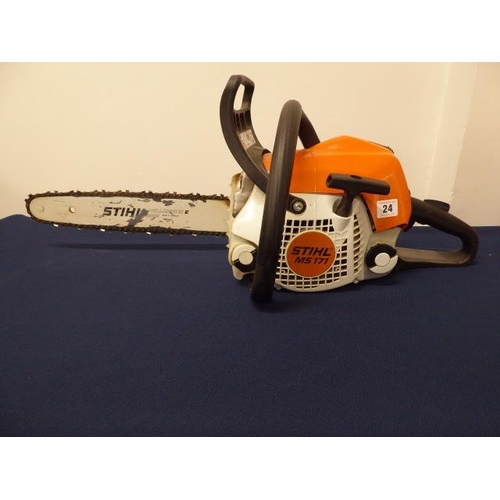 24 - Stihl MS171 petrol chainsaw and helmet