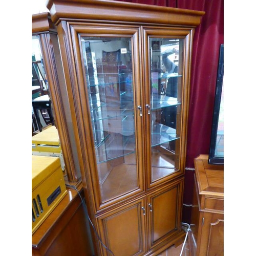 520 - Stag cherrywood corner display cabinet