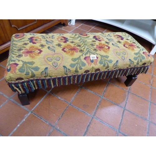 521 - Oak tapestry upholstered duet footstool