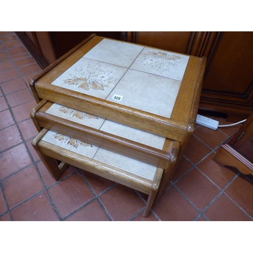 525 - 1970's Teak tiled top nest of tables