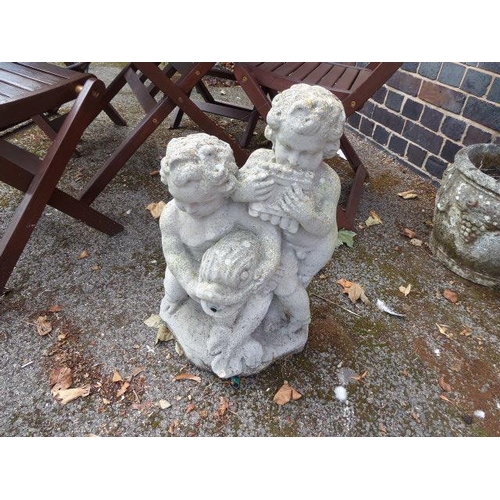 9 - Concrete cherub and dolphin water feature