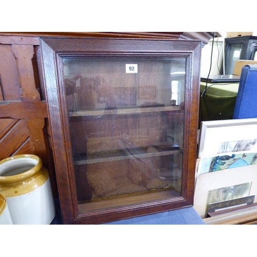 92 - Oak frame glazed display case