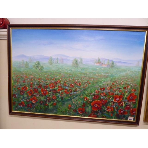 191 - Acrylic on canvas 'Poppyfield' G Benoit