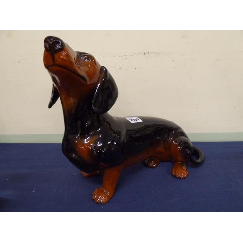 204 - Beswick fireside black and tan Dachshund
