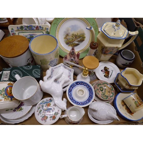 222 - Coronet ' Nell Gwyn' tea set, castle scene plate, jars etc