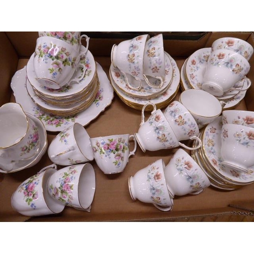 223 - Roslyn china Moss Rose and Duchess Evelyn tea sets