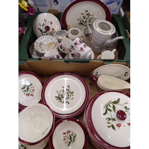 234 - 2 Boxes - Wedgwood Matfield dinner service, Paragon tea set etc