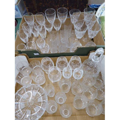 235 - 2 Boxes cut glass - tumblers, decanter etc