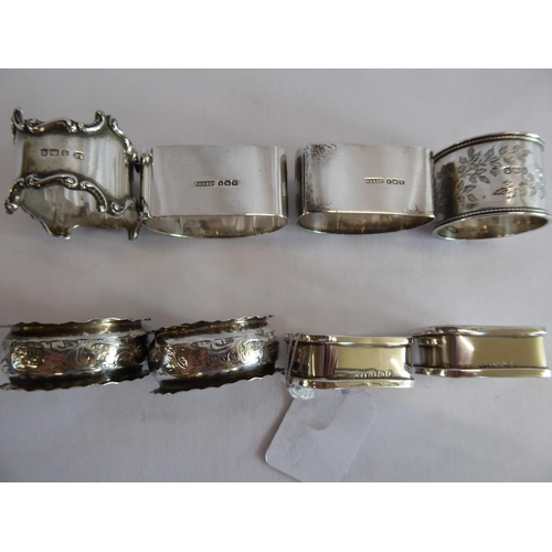 12 - Early 20thC silver napkin rings (4.8 ozt)