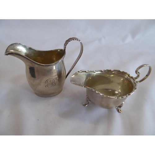 2 - Silver cream jugs - B'ham 1909 and Chester 1907 (3.3 ozt) (2)