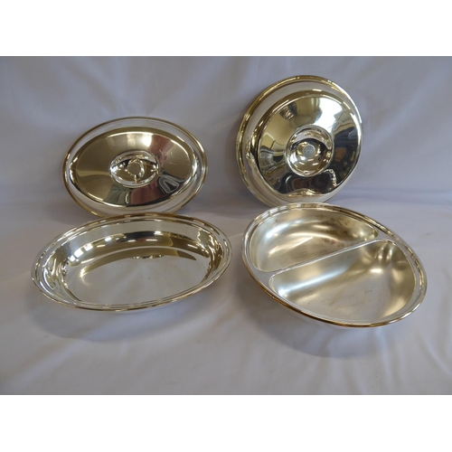 25 - *Extensive banqueting silver plated table ware to include: large punch bowl, serving tray, champagne... 