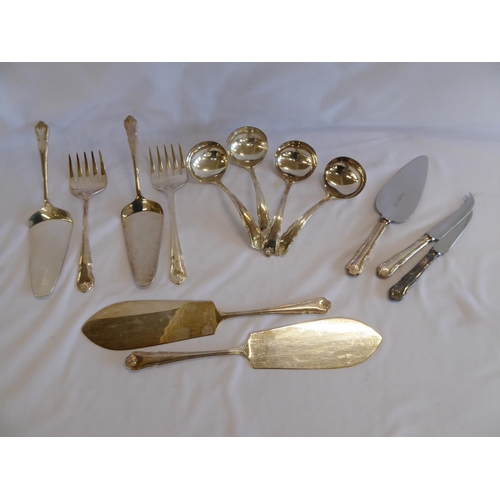 25 - *Extensive banqueting silver plated table ware to include: large punch bowl, serving tray, champagne... 