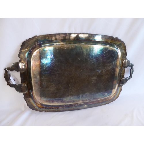 31 - Large early 20thC silver plated serving tray