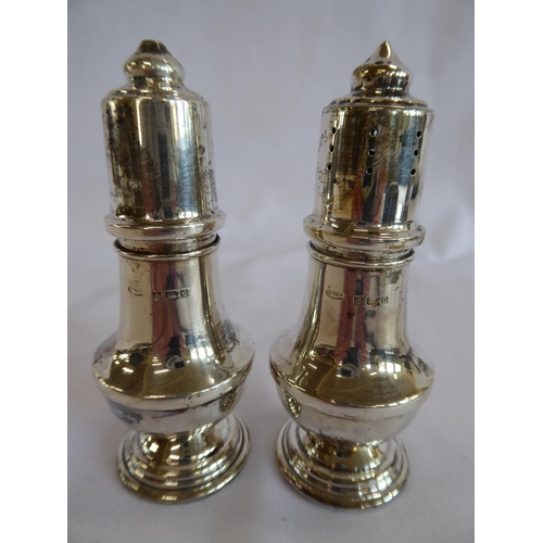 36 - Cased silver salt and pepper pots - B'ham 1978