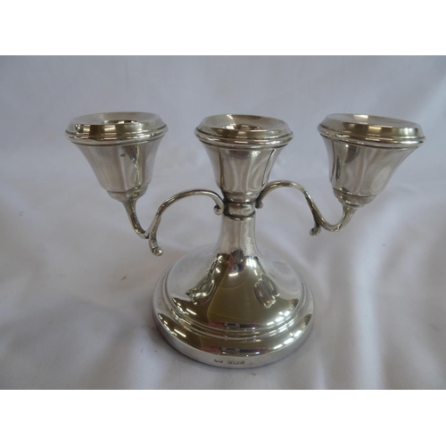 38 - Silver 3 branch candelabra - B'ham 1967