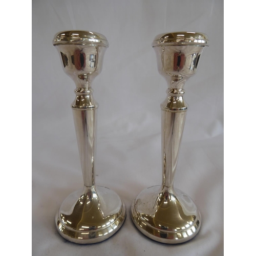 39 - Pair silver candlesticks - B'ham 1975