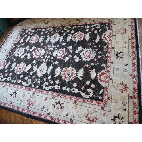 542 - Black ground Ziegler carpet ( approx 12'x 9' )