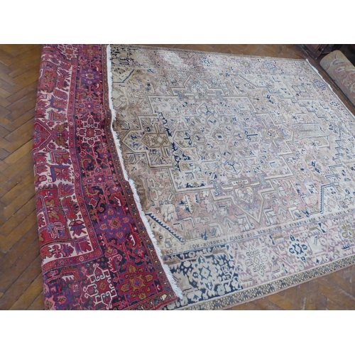 543 - Persian Heriz carpet (completely faded) (150