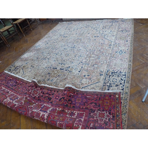 543 - Persian Heriz carpet (completely faded) (150