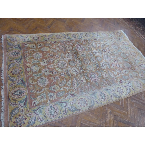 544 - Gold ground agra rug (120