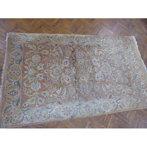 544 - Gold ground agra rug (120