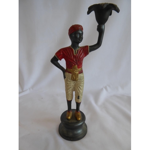 60 - Cold painted 'Blackamoor' candlestick