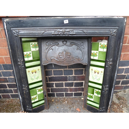 11 - Victorian cast iron tiled fireplace