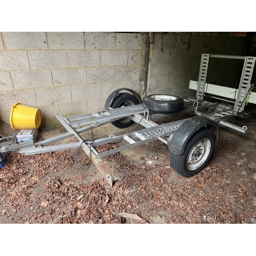 107 - Single axle double motorbike trailer