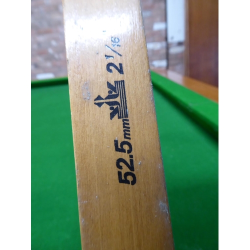 1 - ' The Carlton' Full sized slate bed mahogany snooker table, balls and cues, overhead light, scoreboa... 