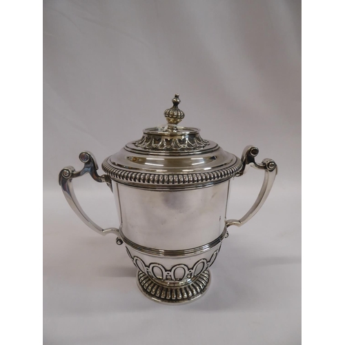 10 - Mappin & Webb silver twin handled cup and cover - London 1931