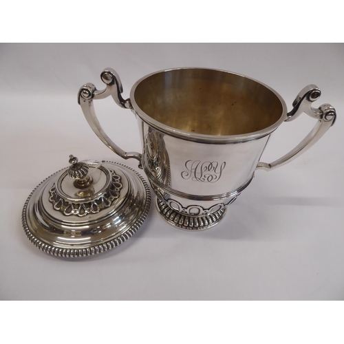 10 - Mappin & Webb silver twin handled cup and cover - London 1931