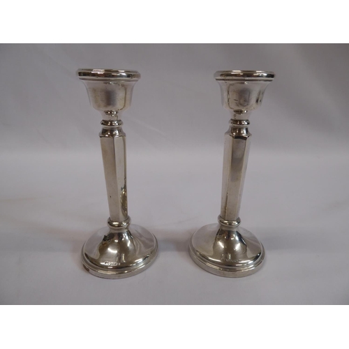 22 - Pair silver candlesticks (B'ham 1964)