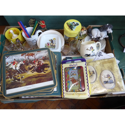 Thelwell pottery, glassware, place mats etc.