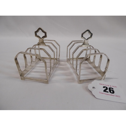 26 - Pair silver toast racks (Sheffield 1935)