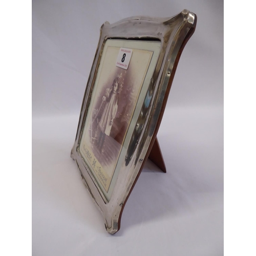 8 - Shaped silver photograph frame (B'ham 1923)