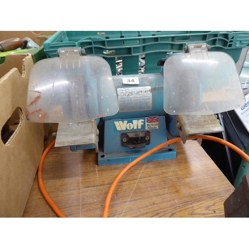 34 - Wolf electric bench grinder