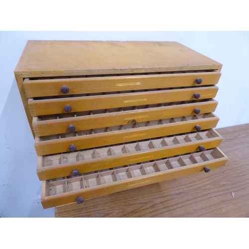 48 - 2 x Vintage printers or specimen 6 drawer chests