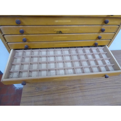 48 - 2 x Vintage printers or specimen 6 drawer chests