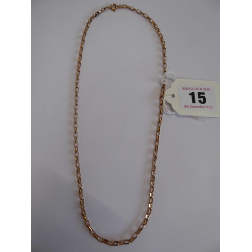 15 - 9ct rose gold chain (7.2g)