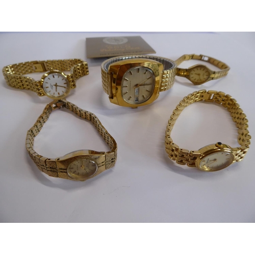 18 - Gold plated wristwatches - Rotary, Pulsar and Timex (5)