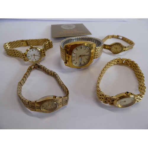 18 - Gold plated wristwatches - Rotary, Pulsar and Timex (5)