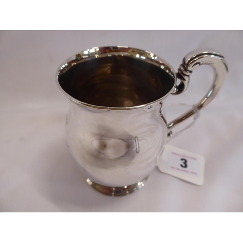 3 - Silver half pint tankard - London 1905 (with dedication engraving)