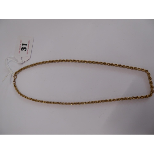 31 - 9ct gold rope chain (5.3g)