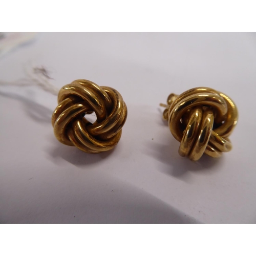 33 - Pair 9ct gold knot earrings (2.8g)