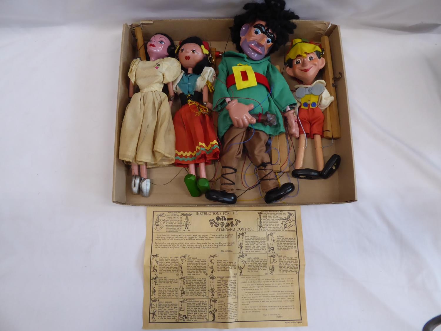 Pelham puppets - Giant, Gypsy Girl, Pinnochio, Girl - unboxed (4)