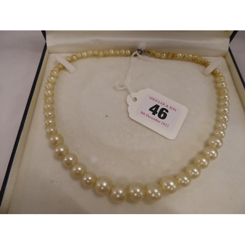 46 - Torq Jewellers pearl necklace