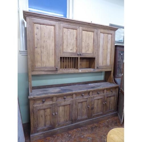 Large reclaimed pine farmhouse kitchen dresser 98"H x 92"W x 22"D